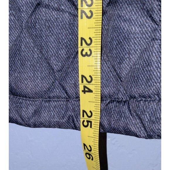 Tommy Hilfiger Womens Medium Quilted Jacket Gold Snap Buttons Zipper Gray - Picture 16 of 16